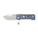 WEKNIFE Tyro Superlock Knife Blue Titanium Handle (2.91" Stonewashed CPM 20CV Blade) WE24001 - 4, With An Extra Pivot Screw