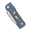 WEKNIFE Tyro Superlock Knife Blue Titanium Handle (2.91" Stonewashed CPM 20CV Blade) WE24001 - 4, With An Extra Pivot Screw