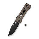 WEKNIFE Tyro Superlock Knife Bronze Titanium Handle (2.91" Black Stonewashed CPM 20CV Blade) WE24001 - 3, With An Extra Pivot Screw