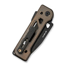 WEKNIFE Tyro Superlock Knife Bronze Titanium Handle (2.91" Black Stonewashed CPM 20CV Blade) WE24001 - 3, With An Extra Pivot Screw