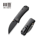 WEKNIFE Banter Wharncliffe Thumb Stud Knife Black Burlap Micarta Contoured Handle (2.85" Black Stonewashed CPM S35VN Blade) WE19068J-1