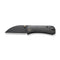 WEKNIFE Banter Wharncliffe Thumb Stud Knife Black Burlap Micarta Contoured Handle (2.85" Black Stonewashed CPM S35VN Blade) WE19068J-1