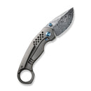 WEKNIFE Envisage Front Flipper Knife Gray Titanium Handle (2.42" Hakkapella Damasteel Blade) WE22013-DS1