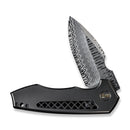 WEKNIFE Harpen Flipper Knife Polished Gray Titanium Handle (2.98" Hugin Damasteel Blade) WE23019-DS1