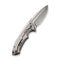 WEKNIFE Nexusia Flipper Knife Polished Bead Blasted Titanium Handle (3.48" Polished Bead Blasted CPM 20CV Blade) WE22044-4