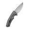 WEKNIFE Nexusia Flipper Knife Tiger Stripe Pattern Flamed Titanium Handle (3.48" Hand Polished Satin CPM 20CV Blade) WE22044-3