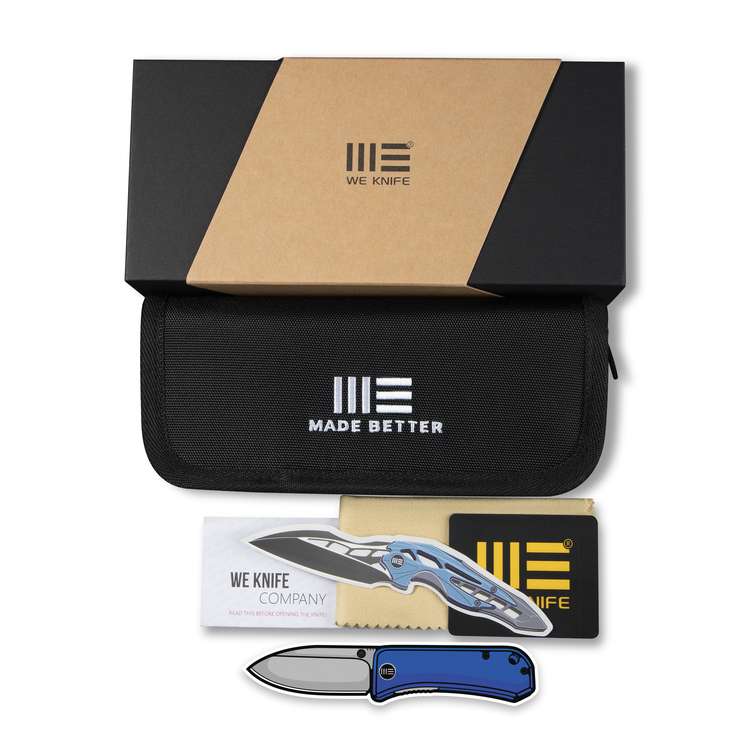 WEKNIFE Nitro Mini Flipper & Thumb Stud Knife Titanium Handle With Micarta Inlay (3.13" CPM 20CV Blade) WE22015-3