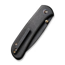 WEKNIFE Qubit Thumb Stud & Button Lock Knife Black Titanium Handle (3.2" Black Stonewashed CPM 20CV Blade) WE22030F-1