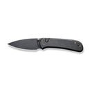 WEKNIFE Qubit Thumb Stud & Button Lock Knife Black Titanium Handle (3.2" Black Stonewashed CPM 20CV Blade) WE22030F-1