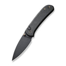 WEKNIFE Qubit Thumb Stud & Button Lock Knife Black Titanium Handle (3.2" Black Stonewashed CPM 20CV Blade) WE22030F-1