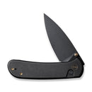 WEKNIFE Qubit Thumb Stud & Button Lock Knife Black Titanium Handle (3.2" Black Stonewashed CPM 20CV Blade) WE22030F-1
