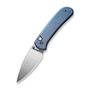 WEKNIFE Qubit Thumb Stud & Button Lock Knife Blue Titanium Handle (3.2" Hand Rubbed Satin CPM 20CV Blade) WE22030F-3