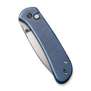 WEKNIFE Qubit Thumb Stud & Button Lock Knife Blue Titanium Handle (3.2" Hand Rubbed Satin CPM 20CV Blade) WE22030F-3