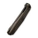 WEKNIFE Shadowfire Flipper Knife Bronze Titanium Handle (3.97" Black Stonewashed Bevels, Black Brushed Flats CPM 20CV Blade) WE22035-3