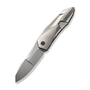 WEKNIFE Solid Flipper Knife Polished Bead Blasted Titanium Integral Handle (3.88" Polished Bead Blasted CPM 20CV Blade) WE22028-2