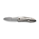 WEKNIFE Solid Flipper Knife Polished Bead Blasted Titanium Integral Handle (3.88" Polished Bead Blasted CPM 20CV Blade) WE22028-2