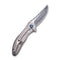 WEKNIFE Synergy2 Flipper Knife Titanium Integral Handle (3.49" Hakkapella Damasteel Blade) 912DS-1