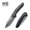 WEKNIFE Trogon Thumb Stud Knife Titanium Handle (3.2" Damasteel Blade) WE22002B-DS1