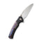 WEKNIFE Ziffius Button Lock Knife Black Titanium Handle With Flamed Titanium Integral Spacer (3.7" Hand Rubbed Satin CPM 20CV Blade) WE22024D-2