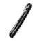 WEKNIFE Ziffius Button Lock Knife Gray Titanium Handle With Twill Carbon Fiber Integral Spacer (3.7" Hakkapella Damasteel Blade) WE22024A-DS1