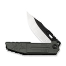 WEKNIFE Barracks Flipper Knife Dark Olive Titanium Handle (3.85" Hand Polished Satin Bohler M390 Blade, Black Stonewashed Flat) WE25078-1
