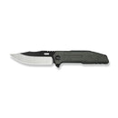 WEKNIFE Barracks Flipper Knife Dark Olive Titanium Handle (3.85" Hand Polished Satin Bohler M390 Blade, Black Stonewashed Flat) WE25078-1