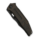 WEKNIFE Barracks Flipper Knife Bronze Titanium Handle (3.85" Black Stonewashed Bohler M390 Blade) WE25078-2