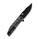 WEKNIFE Barracks Flipper Knife Pixel Pattern Titanium Handle (3.85" Black Stonewashed Bevels, Black Brushed Flats Bohler M390 Blade) WE25078-3