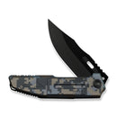WEKNIFE Barracks Flipper Knife Pixel Pattern Titanium Handle (3.85" Black Stonewashed Bevels, Black Brushed Flats Bohler M390 Blade) WE25078-3