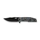 WEKNIFE Barracks Flipper Knife Pixel Pattern Titanium Handle (3.85" Black Stonewashed Bevels, Black Brushed Flats Bohler M390 Blade) WE25078-3