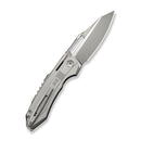 WEKNIFE Bogey Flipper & Thumb Hole Knife Gray Titanium Handle (3.64" Stonewashed Bohler M390 Blade, Satin Flat) WE23088-2
