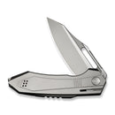 WEKNIFE Bogey Flipper & Thumb Hole Knife Gray Titanium Handle (3.64" Stonewashed Bohler M390 Blade, Satin Flat) WE23088-2