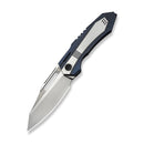 WEKNIFE Bogey Flipper & Thumb Hole Knife Blue & Satin Titanium Handle (3.64" Hand Rubbed Satin Bohler M390 Blade) WE23088-3