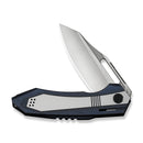 WEKNIFE Bogey Flipper & Thumb Hole Knife Blue & Satin Titanium Handle (3.64" Hand Rubbed Satin Bohler M390 Blade) WE23088-3