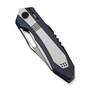 WEKNIFE Bogey Flipper & Thumb Hole Knife Blue & Satin Titanium Handle (3.64" Hand Rubbed Satin Bohler M390 Blade) WE23088-3
