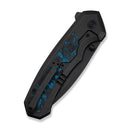 WEKNIFE Corwyn Flipper & Thumb Stud Knife Black Titanium Handle With Black & Blue Carbon Fiber Inlay (3.7" Black Stonewashed Bohler M390 Blade) WE24088-1