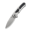 WEKNIFE Corwyn Flipper & Thumb Stud Knife Gray Titanium Handle With Black & Pink Carbon Fiber Inlay (3.7" Stonewashed Bohler M390 Blade) WE24088-2