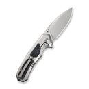 WEKNIFE Corwyn Flipper & Thumb Stud Knife Gray Titanium Handle With Black & Pink Carbon Fiber Inlay (3.7" Stonewashed Bohler M390 Blade) WE24088-2