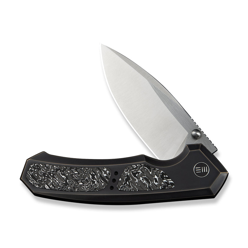 WEKNIFE Corwyn Flipper & Thumb Stud Knife Bronze & Black Titanium Handle With Aluminum Foil Carbon Fiber Inlay (3.7" Satin Finished Bohler M390 Blade) WE24088-3
