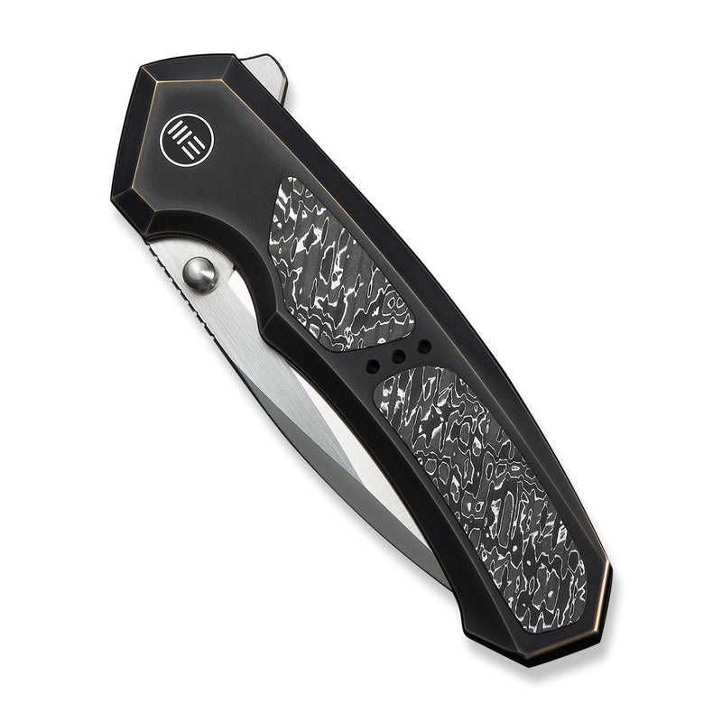 WEKNIFE Corwyn Flipper & Thumb Stud Knife Bronze & Black Titanium Handle With Aluminum Foil Carbon Fiber Inlay (3.7" Satin Finished Bohler M390 Blade) WE24088-3