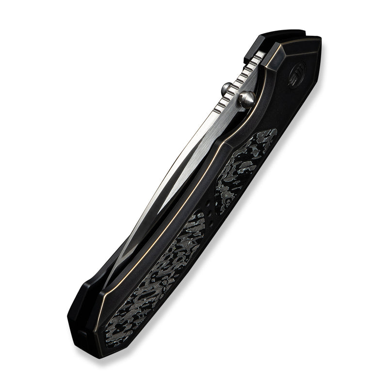 WEKNIFE Corwyn Flipper & Thumb Stud Knife Bronze & Black Titanium Handle With Aluminum Foil Carbon Fiber Inlay (3.7" Satin Finished Bohler M390 Blade) WE24088-3