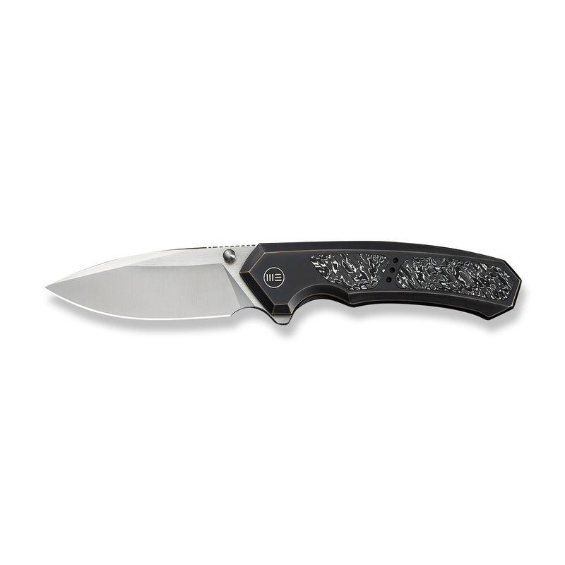 WEKNIFE Corwyn Flipper & Thumb Stud Knife Bronze & Black Titanium Handle With Aluminum Foil Carbon Fiber Inlay (3.7" Satin Finished Bohler M390 Blade) WE24088-3