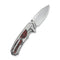 WEKNIFE Corwyn Flipper & Thumb Stud Knife Polished Bead Blasted Titanium Handle With Lava Flow FatCarbon Fiber Inlay (3.7" Hand Rubbed Satin Bohler M390 Blade) WE24088-4