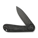 WEKNIFE Elementum Flipper Knife Black Titanium Handle (2.96" Black Stonewashed CPM MagnaCut Blade) WE18062XA-1