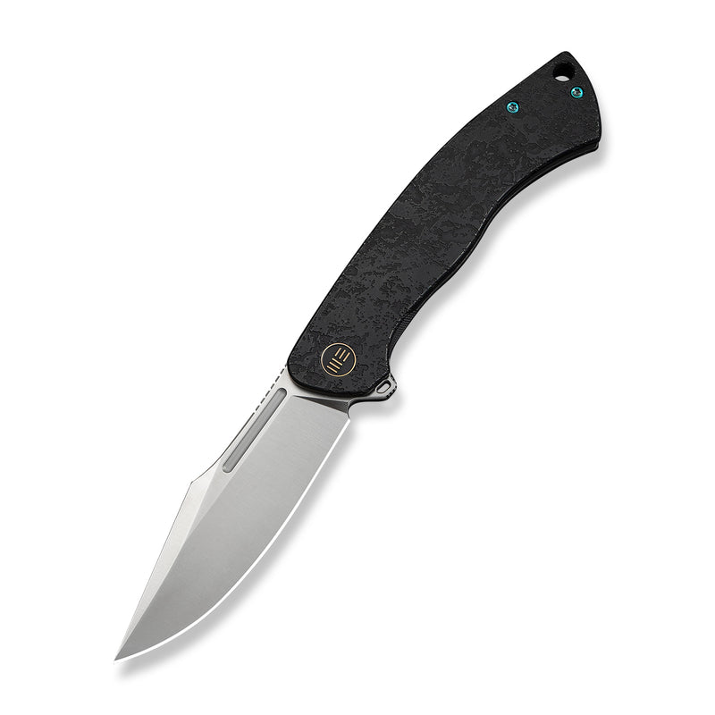 WEKNIFE Essential Knight Flipper Knife Black Titanium Handle With Etched Pattern (3.6" Satin Finished Bohler M390 Blade) WE24003-1
