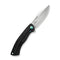 WEKNIFE Essential Knight Flipper Knife Black Titanium Handle With Etched Pattern (3.6" Satin Finished Bohler M390 Blade) WE24003-1