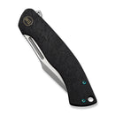WEKNIFE Essential Knight Flipper Knife Black Titanium Handle With Etched Pattern (3.6" Satin Finished Bohler M390 Blade) WE24003-1