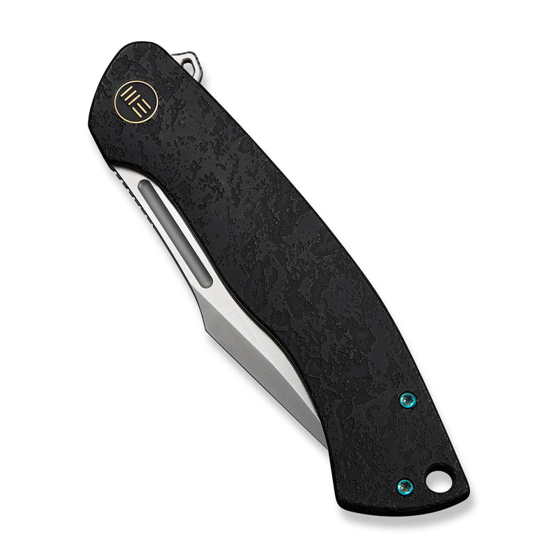 WEKNIFE Essential Knight Flipper Knife Black Titanium Handle With Etched Pattern (3.6" Satin Finished Bohler M390 Blade) WE24003-1