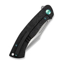 WEKNIFE Essential Knight Flipper Knife Black Titanium Handle With Etched Pattern (3.6" Satin Finished Bohler M390 Blade) WE24003-1
