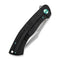 WEKNIFE Essential Knight Flipper Knife Black Titanium Handle With Etched Pattern (3.6" Satin Finished Bohler M390 Blade) WE24003-1